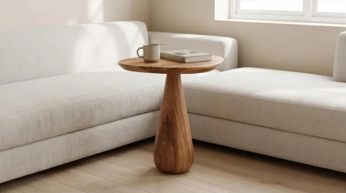 Mesa de Apoio Orgânica Base Gota Alta 50 cm | Volume A