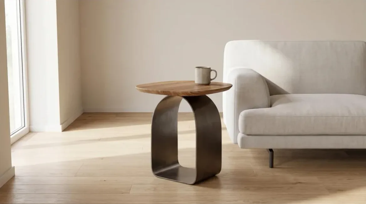 Mesa de Apoio em Metal e Madeira 40 cm | Volume A