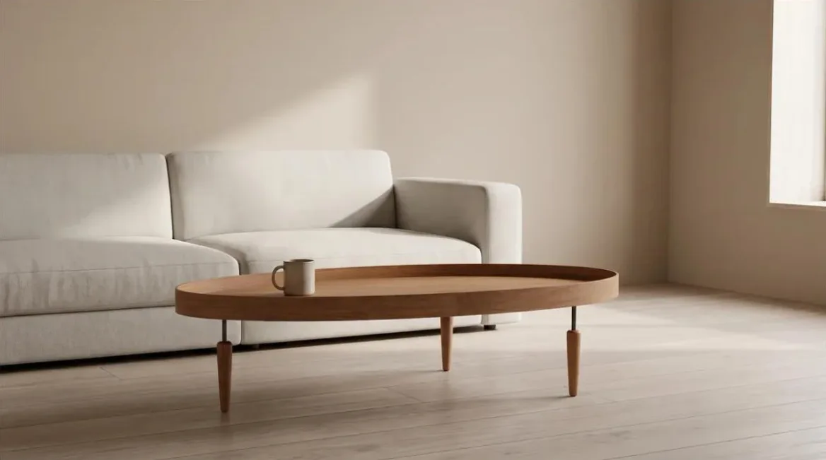 Mesa de Centro Oval 119 cm Baixa | Volume A
