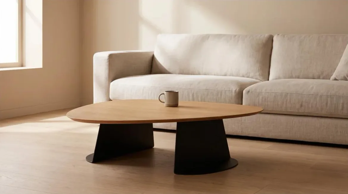 Mesa de Centro Orgânica em Madeira 60 cm | Volume A