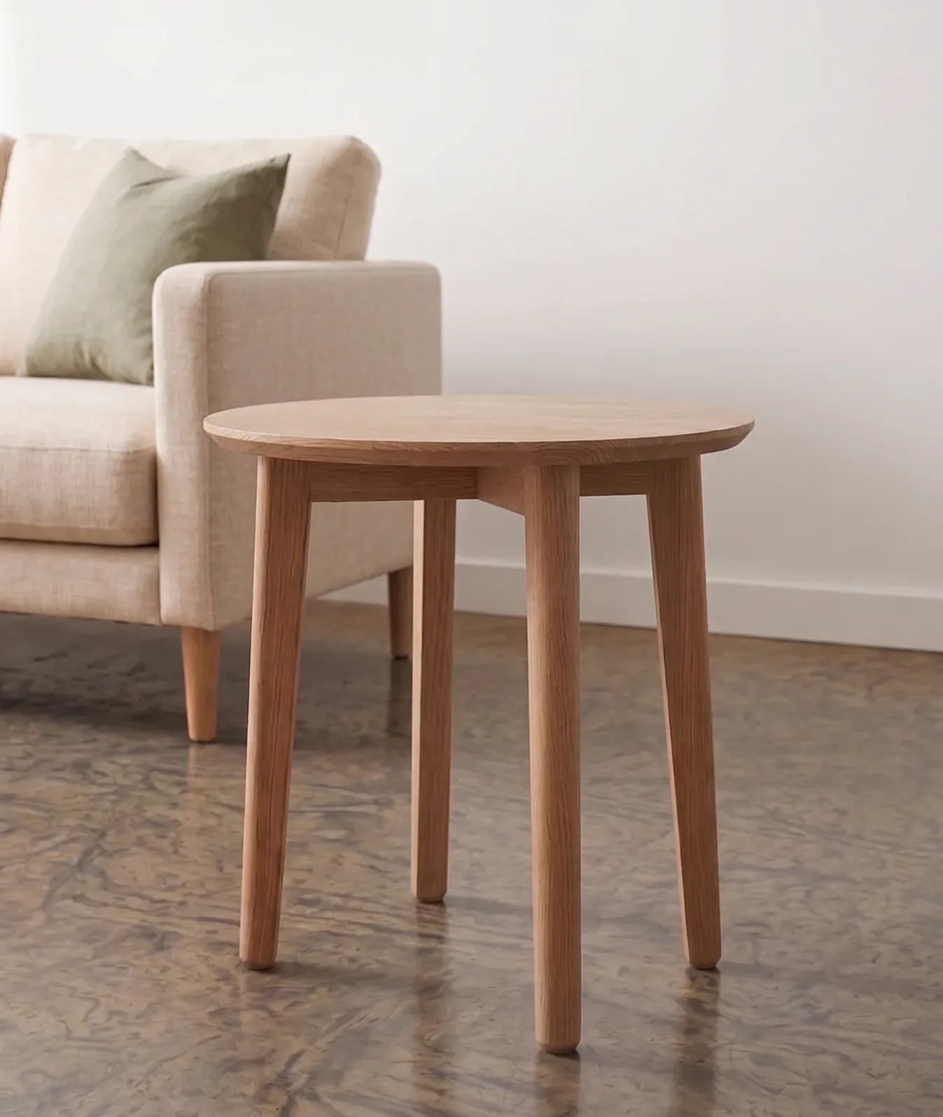 Mesa Lateral Redonda de Madeira 45 cm | Volume A